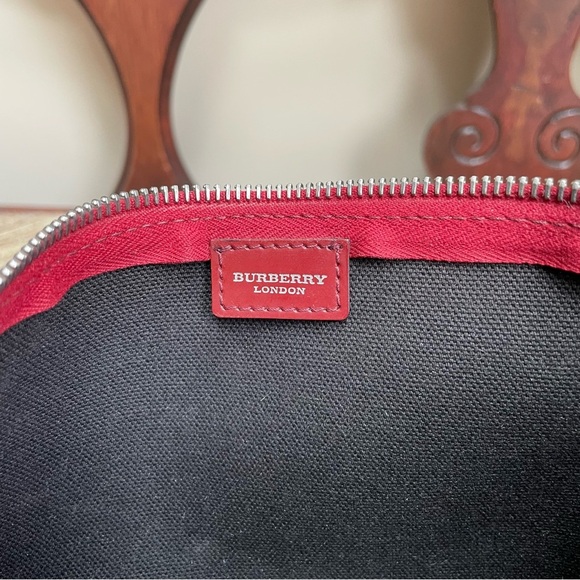 Burberry Haymarket Check Top Handle Zip Closure Logo Clasp Mini Bag - Picture 8 of 14